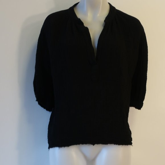 Womens 9Seed Resort Black Gauzy Top P/S * - Picture 2 of 12